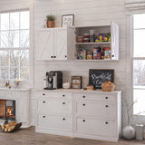 FIMELLO 30’’ Laundry Room Cabinets, Laundry Wall Cabinet Storage, Barn Door Kitchen Wall Cabinets with Doors and Shelves, Wall Mounted Cabinet for Laundry Room, Kitchen, Dinning Room, Bathroom, White FIMELLO