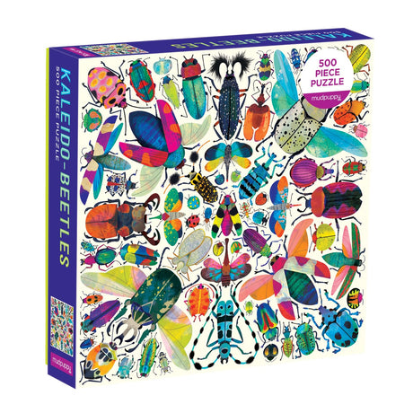 Mudpuppy Kaleido-Beetles Puzzle, 500 Pieces, 20” x 20” – Ages 8+ – Colorful Beetles Arranged in a Kaleidoscope View Pattern – Fun and Challenging, Perfect Family Puzzle, Multicolor Mudpuppy