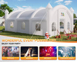 Albott 40x23x15 FT Commercial Inflatable Wedding Tent, 210D Oxford Fabric Portable Heavy Duty Party Tent with 2 Roll-Up Doors & 8 Sand Bags, Gazebo Event House for Wedding Birthday Backyard Party Albott