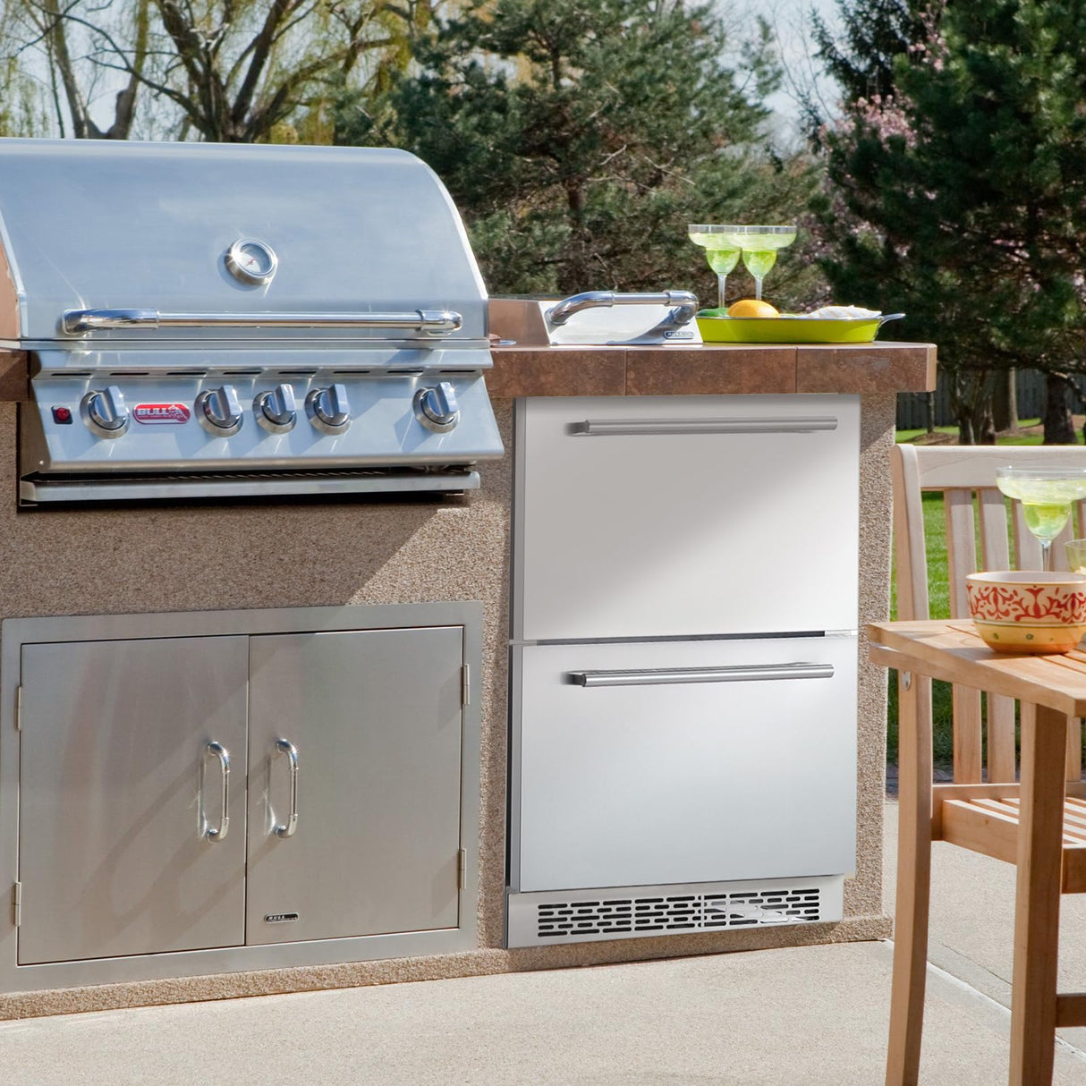 Garvee 24 inch Undercounter Refrigerator, 5.12 Cu.Ft Outdoor Fridge for Patio, Wine and Beverage Refrigerator, Drawer Refrigerator Under Counter Fridge Ideal for Home and Commercial (Silver) Garvee