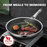 OATOFP Non Stick Frying Pans Set, Hybrid Pans Set Nonstick (8+10+12inch),Pan for cooking, PFOA Free Kitchen set, Dishwasher and Oven-Safe Cookware Sets, Induction Compatible Stainless Steel Skillets OATOFP