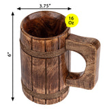GoCraft Wooden Beer Mug | Handmade Burnt Wood Mugs for Men for Camping Travel Outdoor | Craft Tankard Drinking Stein Tea Coffee Cup with Handle GoCraft