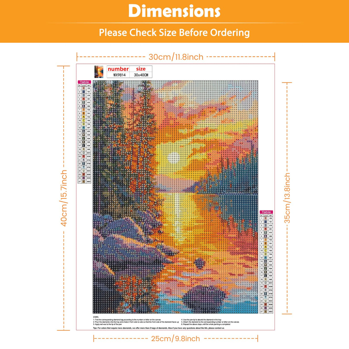 KEYIFA Diamond Painting River Sunset Diamond Art Kits for Adults, 5D Round Full Drill Landscape Diamond Painting Kit for Beginner, DIY Gems Art Craft for Home Wall Decor 12x16 inch KEYIFA