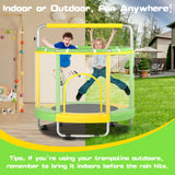 ZCMHAXJ 55" Trampoline for Kids with Enclosure, 440lbs Capacity Indoor & Outdoor Toddler Trampoline with Adjustable Gymnastics Bar & Toys, for Boys & Girls ZCMHAXJ