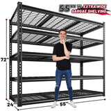 REIBII 55" W Garage Shelving 3000LBS Heavy Duty Storage Shelves 5 Tier Adjustable Metal Shelving Unit for Storage Rack Garage Storage Shelves Industrial Utility Shelf, 55" W x 24" D x 72" H REIBII
