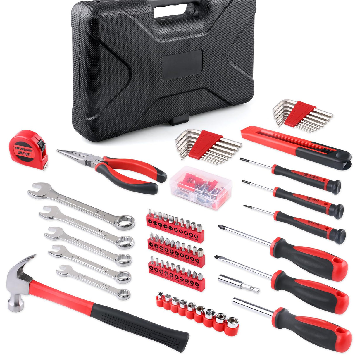 WINNER 175-Piece Multi-Purpose Automotive and Household Tool Kit in Toolbox Storage Case, Perfect for General Home and Auto Repairs, House DIY Project, Garage, Car, Travel Emergency, Housewarming Gift WINNER