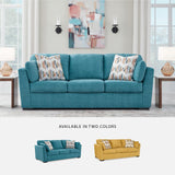 Signature Design by Ashley Keerwick Scandinavian Sofa with 4 Toss Pillows, Blue Signature Design by Ashley