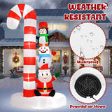 8 FT Christmas Inflatables Santa Claus Snowman Penguin with Candy Cane Outdoor Decoration Built-in LED Lights Cute Blow Up Christmas Decor for Xmas Party Holiday Yard Patiobay