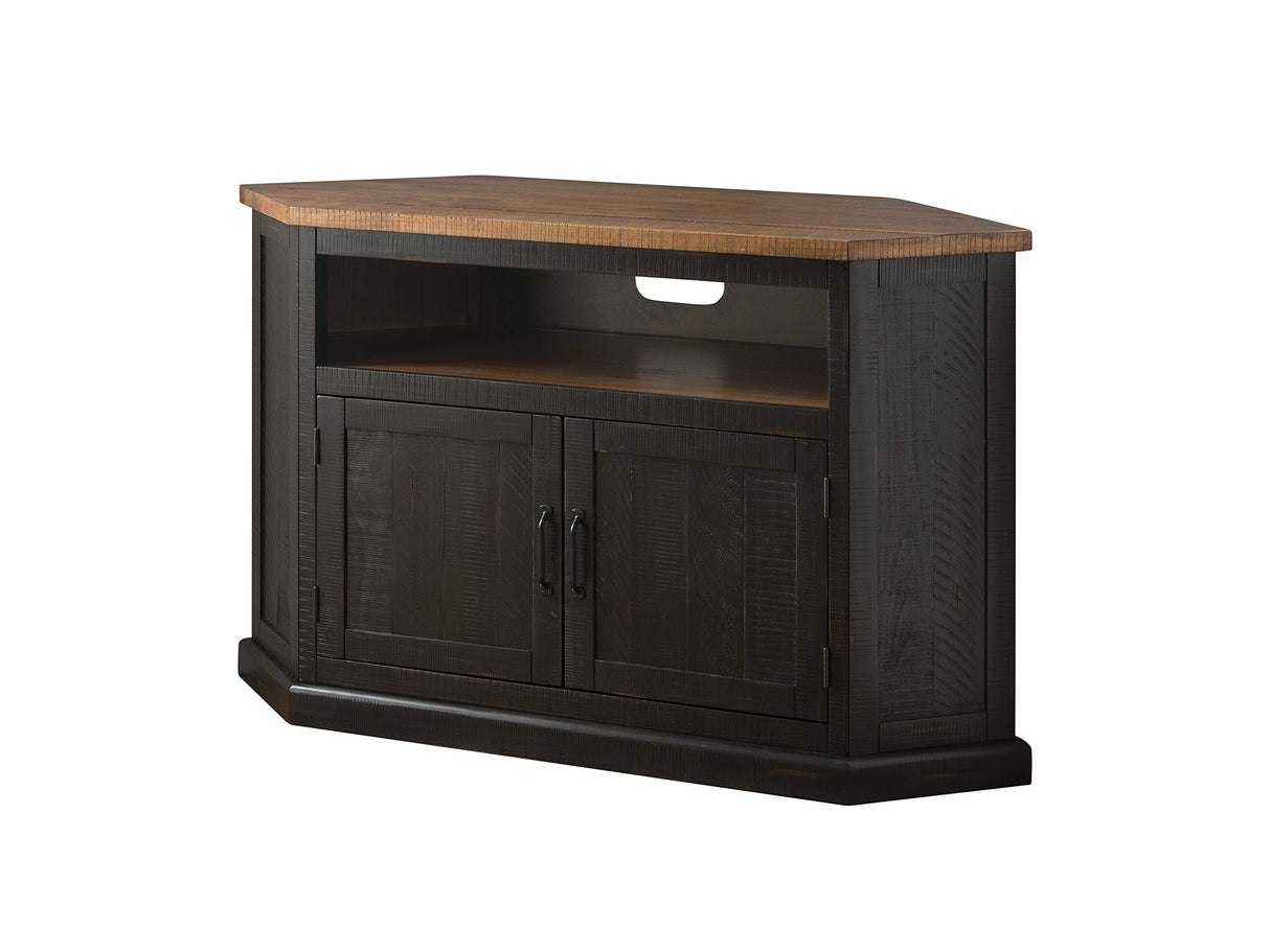 Martin Svensson Home Rustic Corner TV Stand, Antique Black and Honey Tobacco Martin Svensson Home