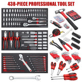 ARUCMIN 438-Piece Mechanics Tool Set with 3-Drawer Heavy Duty Metal Box Repair Tool Kit ARUCMIN