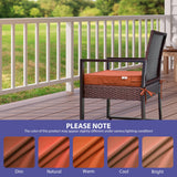 IPYNBAP Outdoor Chair Cushions Set of 4，Waterproof Outdoor Seat Cushions for Patio Furniture，Patio Chair Cushions with Handle and Ties, Square Corner Outdoor Chair Pads, 19" x 19" x 3", Spice IPYNBAP