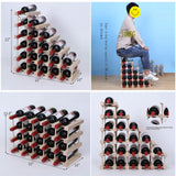 FDHUIJIA Wine Rack Small countertop Cabinet Stackable Storage Wooden freestanding Floor Wine Holder (20 Bottles) FDHUIJIA