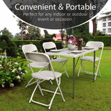 4 Feet Foldable Table Adjustable Height with Built in Handle, Steel Legs | Heavy Duty Portable | Perfect for Party, Dining, Wedding, Events, Picnic Indoor, Outdoor, Camping, Utility, Temporary Our Modern Space