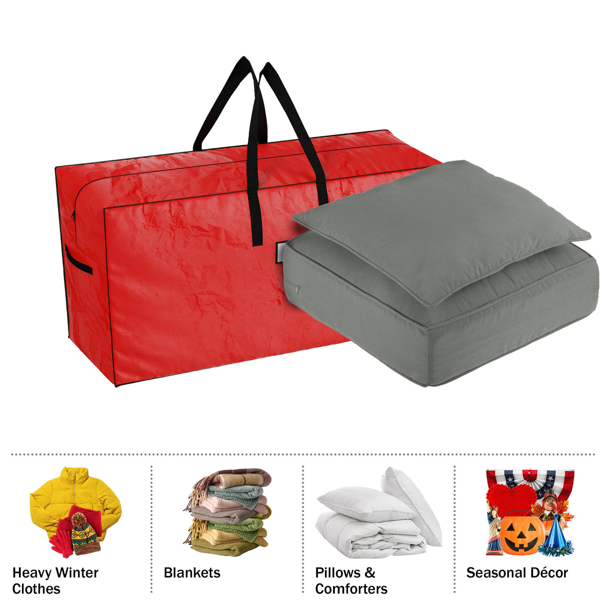 Christmas Tree Storage Bags-Set of 2-For 7.5-16 Ft Artificial Trees-Protect Holiday Decora Elf Stor