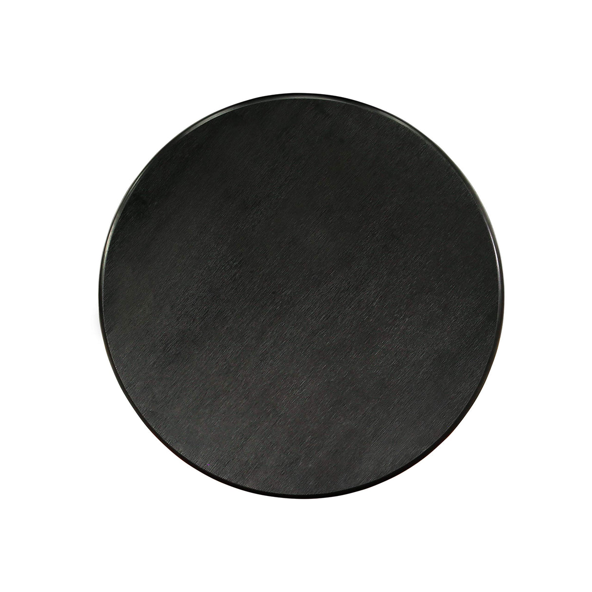 East West Furniture ANVA3-BLK-C 3 Piece Modern Dining Table Set Contains a Round Kitchen Table with Pedestal and 2 Linen Fabric Dining Room Chairs, 36x36 Inch, Black East West Furniture