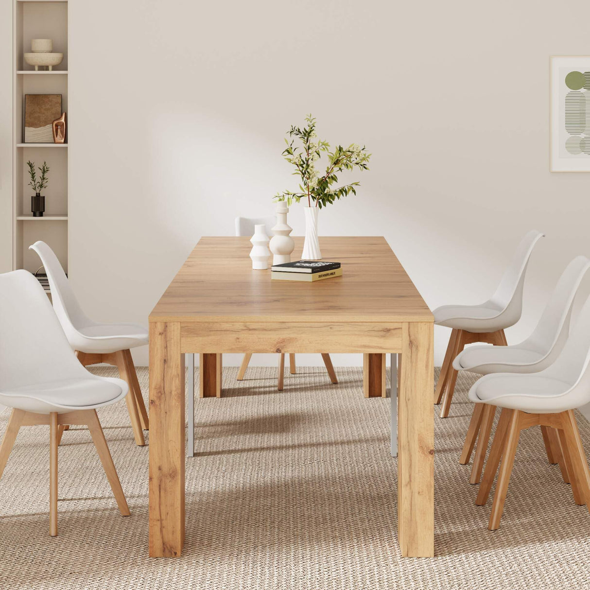 Mobili Fiver, Easy, Extendable Console Table with Extension Leaves Holder, 17,7(120,1) x35,4 in, Rustic Oak, for 4-12 People, Space-Saving Dining Table, Italian Furniture Mobili Fiver