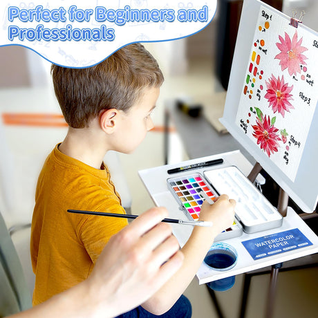 GOTIDEAL Watercolor Paint Set, 50 Vivid Colors with Portable Carrying Case, Perfect Travel Water Colors Paint Adult Set for Artists,Beginners,Professionals GOTIDEAL