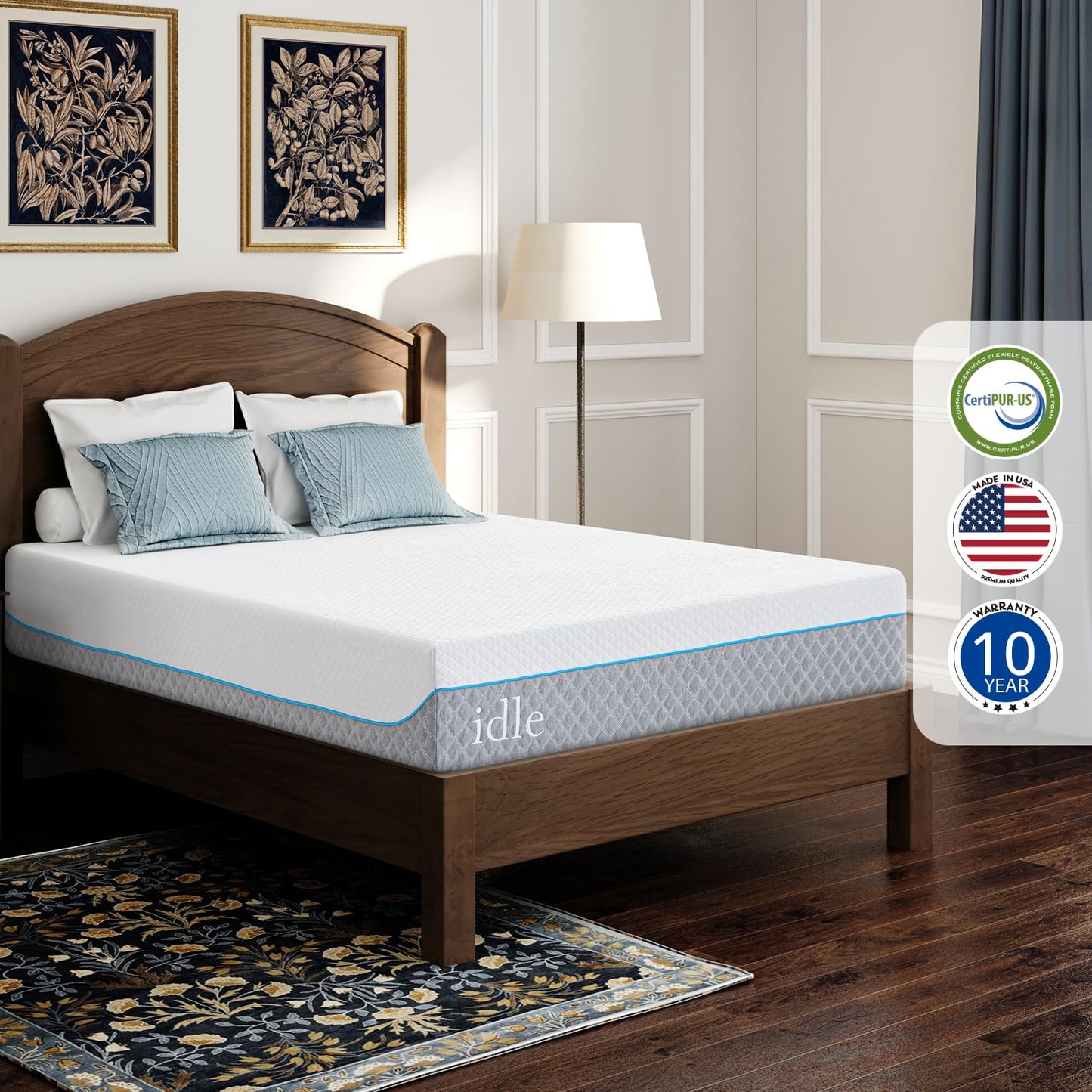 EGOHOME California King Mattress 12 Inch Cooling Gel Memory Foam, Fiberglass Free, Mattress Bed in a Box for Back Pain Relief, Medium Firm, CertiPUR-US Certified, 72”x84”x12”, White