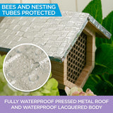 Rivajam Beekeeper Pro Mach II Mason Bee House - Strong + Waterproof Bee Hotel & Insect Habitat - Replaceable Mason Bee Tubes Filled Bee Houses for The Garden - Pollinator House Gardening Gifts Rivajam
