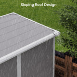 Gizoon Outdoor Resin Storage Shed 5X3 FT, Plastic Garden Shed for Bike, Garbage Can, Tool, Outside Sheds with Lockable Door for Backyard Patio Lawn, Grey & White Gizoon