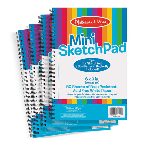 Melissa & Doug Mini-Sketch Spiral-Bound Pad (6 x 9 inches) - 4-Pack Melissa & Doug