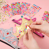 JOELELI 31pcs Crown Craft for Kids, 24pcs Foam Princess Tiara Crowns with Gem Diamond Tattoo Sticker- Make Your Own Queen King Crown Hat for Boys Girls, DIY Craft Princess Party Suppies Hats JOELELI