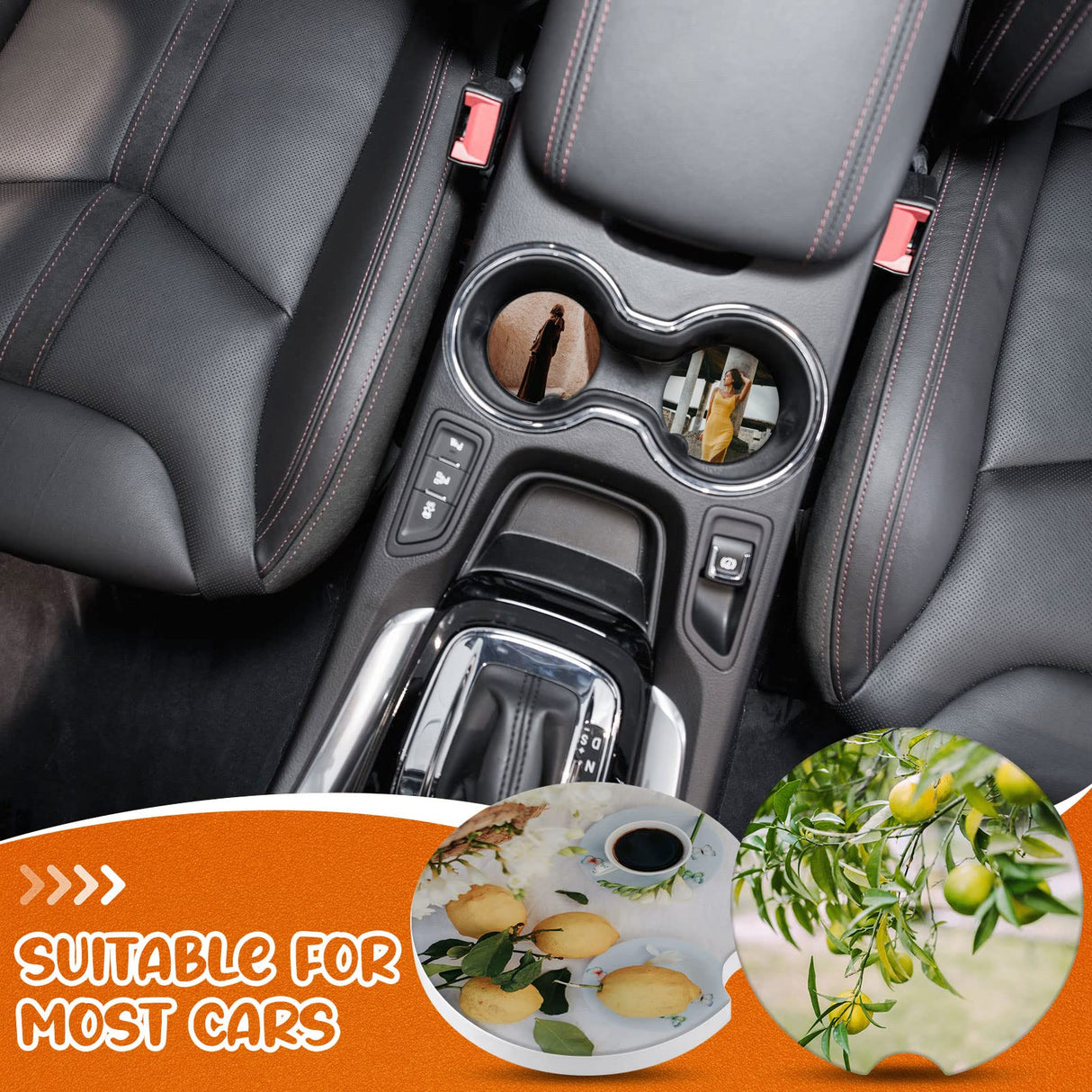 Ceramic Car Sublimation Blanks Cupholders Sandstone for Car Cup with Finger Notch for Easy Removal Car Ceramic Auto Cupholder Keep Vehicle from Cold Drink Sweat Stain Spill (100 Pieces) Frienda