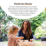 Stepup Baby Toddler Tower Step High Chair | Montessori Inspired | Kitchen Wooden Step Stool for Preschool Kids | Adjustable for 18 Month - 5 Years | Includes Safety Rail (Natural Wood) Stepup Baby