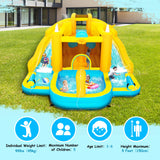 BOWTHY Ultra Inflatable Bounce House Water Slide,15x13FT Mega Water Park with Dual Slides,750W Blower,Climbing Wall,Splash Pool,Basket-Rim,Water Cannon,Great Party Gift for Kids Backyard BOWTHY