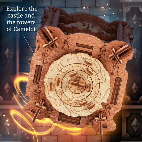 iDventure Cluebox - The Trial of Camelot - Escape Room Game - Puzzle Box - 3D Wooden Puzzle - sequential Puzzle - 3D Puzzles for Adults - Brain Teaser - Birthday Gift Gadget for Men - Money Box iDventure
