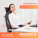 Snailax Shiatsu Back Massager with Heat Massage Chair Pad Kneading Back Massager for Pain Relief Deep Tissue Chair Massage Pad for Office Home, Gifts for Dad,Mom Snailax