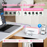Bluetooth Shipping Label Printer, 4x6 Thermal Label Printer for Shipping Packages & Small Business, Compatible with IOS, Android, Windows and Mac, Widely Used for Ebay, Shopify, Amazon, Etsy (Pink) NelkoGlobal