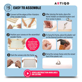 ARTIQO DIY Canvas Stretcher Bars 16x20 Inch Canvas Frame - Easy to Assemble, Gallery Wrap Oil Frame Kits Canvas Wood Stretcher Bars- for Oil Paintings, Prints, Paint by Numbers & Posters ARTIQO
