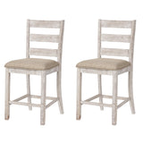 Signature Design by Ashley Skempton 24" Counter Height Upholstered Barstool, Set of 2, Antique White Signature Design by Ashley