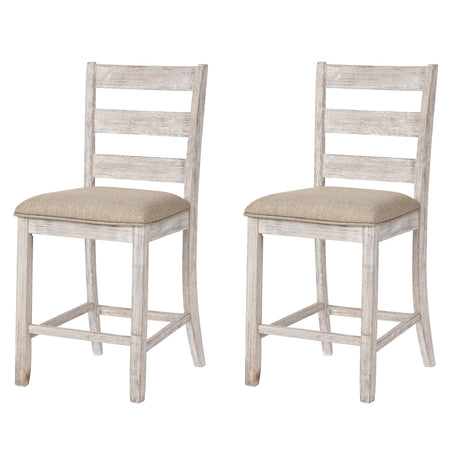 Signature Design by Ashley Skempton 24" Counter Height Upholstered Barstool, Set of 2, Antique White Signature Design by Ashley