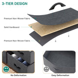 YITAHOME Dresser with 9 Drawers - Fabric Storage Tower, Tall Chest Organizer Unit for Living Room, Entryway with Sturdy Steel Frame, Wooden Top, Black Grey YITAHOME