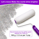 TORC Holographic Silver Glitter Paint Additive - Multi-Size Glitter Powder for Acrylic Paint, Walls, Wood Furniture & Crafts (200g/7oz) - Interior/Exterior Use on All Finishes TORC