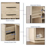 BELLEZE 55" Wine Cabinet, Sideboard Buffet with Wine Rack and Glass Holder, Home Coffee Bar Freestanding Liquor Cabinet with Display Glass Doors for Living Room, Dining Room - Marcel (White Lotus) BELLEZE