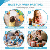 TOUNALKER 500 Pcs Watercolor Paper Bulk, White Cold Press Paper 300 GSM Watercolor Paper Pad Sketch Art Painting Paper for Kids Watercolorist Academy Students Beginning Drawing TOUNALKER