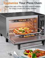 Nuwave Bravo Pro Smart Air Fryer Toaster Oven Combo, Airfryer Convection Oven Countertop, 12-in-1 Functions with Quicker & Even Crisp Technology, 1800W, 50-450°F, PFAS-Free, 21QT, Black Nuwave