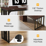 Tribesigns 78.7-Inch 2 Person Desk with File Cabinet, Extra Long Computer Desk with Storage Drawers, Double Desk for Two People, Long Narrow Desk Workstation for Home Office Tribesigns