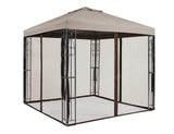 8 ft. x 8 ft. Rococo II Gazebo with Mosquito Net Tan APEX GARDEN