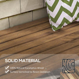 Outsunny Wooden Garden Bench, Outdoor Park Bench with Slatted Seat, Backless Front Porch Bench with Curved Seat for Conservatory, Garden, Poolside, Deck, Teak Outsunny