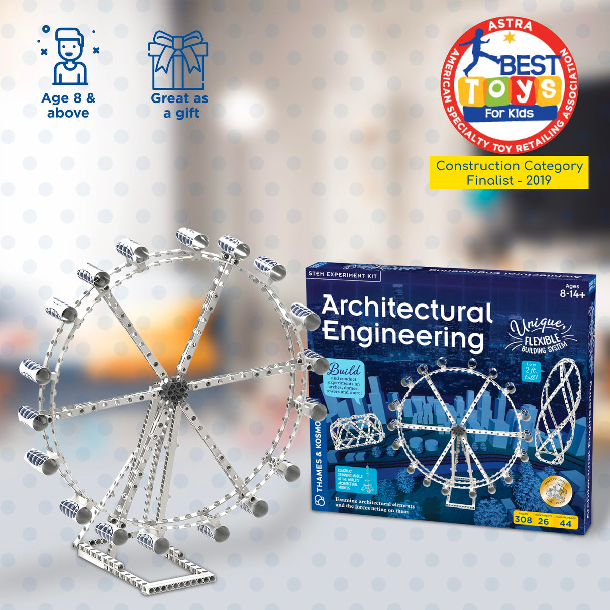 Thames & Kosmos Architectural Engineering | Science Experiment & Model Building Kit | Build 26 Models of Structures & Structural Elements | A Parents' Choice Gold Award Winner 14.6 Inches Thames & Kosmos