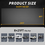 LulnCush 8x21 FT Garage Floor Mat, Thickened Diamond Plate PVC Garage Flooring Roll for Under Car Parking, Heavy Duty Garage Floor Protector 168SQFT for Garage, RV Trailer, Basement, Golf Cart. Black LulnCush