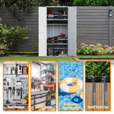Outdoor Storage Cabinet with 4 Shelves,31.5" x 23.23" x 66.22" White Waterproof Shed,Waterproof Resin Vertical Tool Shed, Lockable 30 cu.ft. Storage Shed for Patio, Garden, Yard, White ZYJOYY