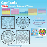 BANBBUR 4 Pcs Window Art Kits for Kids,Gem Arts for Kids Ages 8-12 4-8,Suncatcher Kits for Kids,Diamond Art and Crafts for Girls Boys Birthdays Christmas Gift BANBBUR