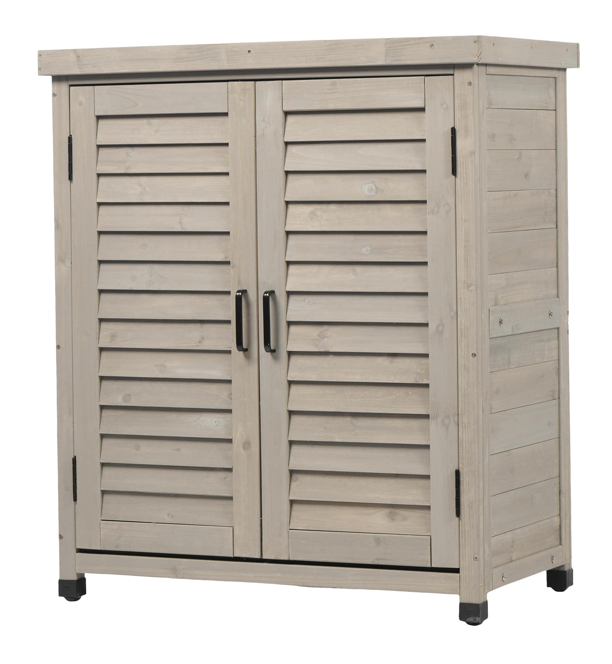 Potting Bench with Storage Cabinet and Metal Table Top for Outdoor Patio, Garden Furniture Wood Workstation Grey 31x17x36'' Dancongtea