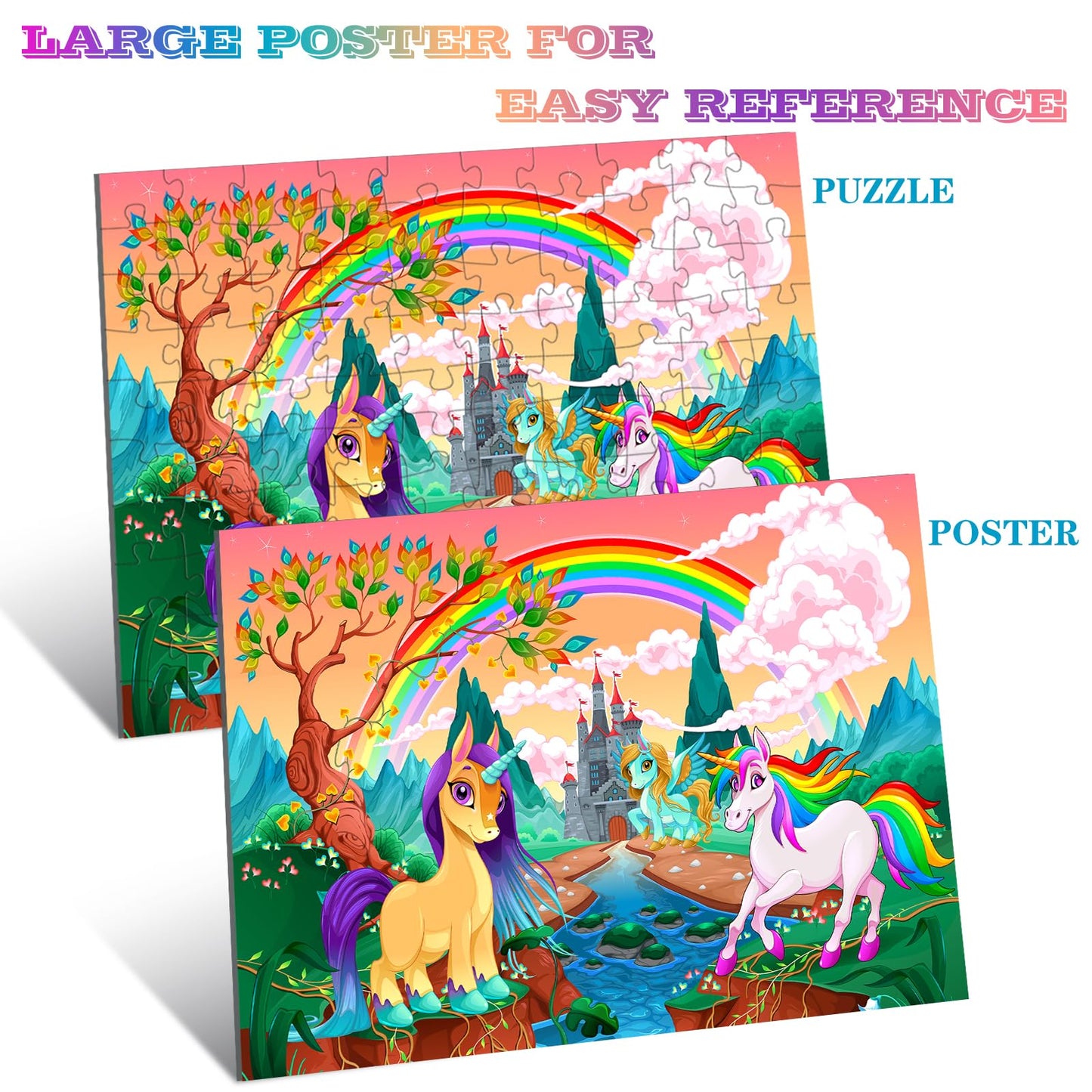 Puzzles for Kids Ages 4-8 100 Piece Puzzles for Kids, Castle 100 Piece Puzzles Children Learning Educational Toys Gifts Gifts Girls Age 4-6, 6-8, 8-10 Years Old (15 "X 10")…