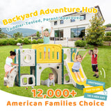 8 in 1 Toddler Slide Set, Kids Slide for Toddlers, Toddler Climber Slide PlaySet with Basketball Hoop,Outdoor Indoor Playground for Toddlers Upgraded MOCUTEEN